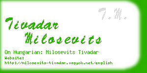 tivadar milosevits business card